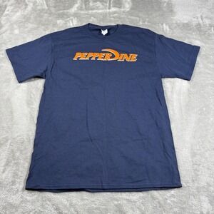 Vintage Pepperdine Waves‎ Shirt Mens Medium Blue University NCAA Crewneck Malibu